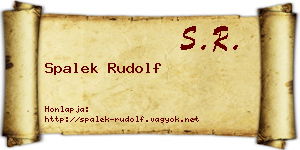 Spalek Rudolf névjegykártya